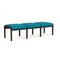 Lesro Lenox Wood 3 Seat Bench Wood Frame, Mocha, OH Waterfall Upholstery LW3001 - alternate 1